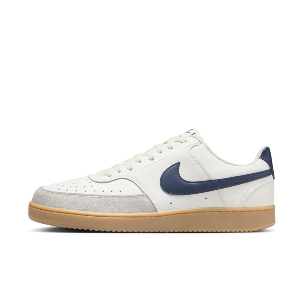NWT Nike Men's Court Vision Lo SC Sneaker, Sail/Midnight Navy-Gum Brown, 8.5M